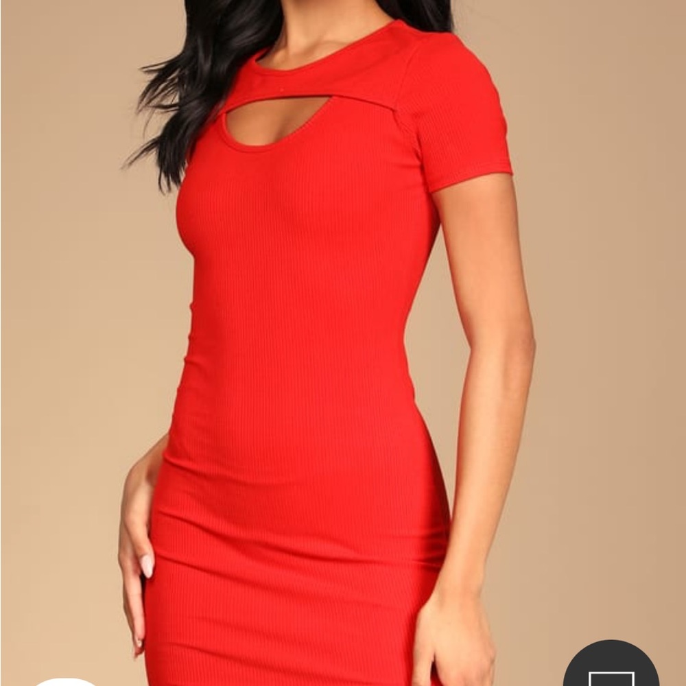 Bodycon mini red dress